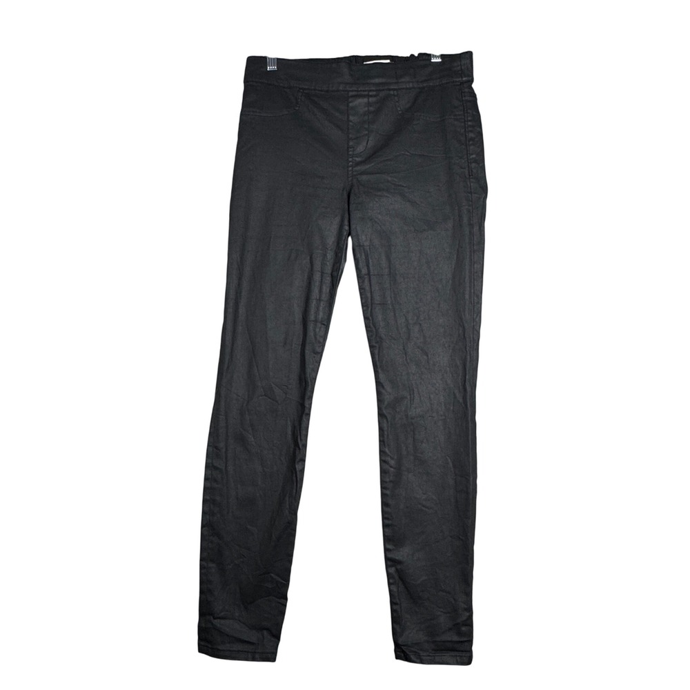 Madewell Jeans Women 8 30" Coated Black Skinny Skinny Pull On Casual Grunge Edgy